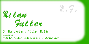 milan fuller business card